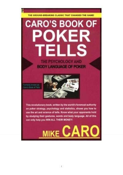 mike caro poker tells pdf
